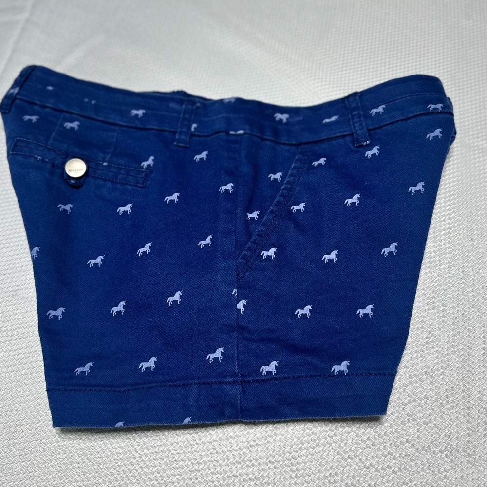 Harper Blue Bermuda Shorts with White Pattern - Picture 5 of 5